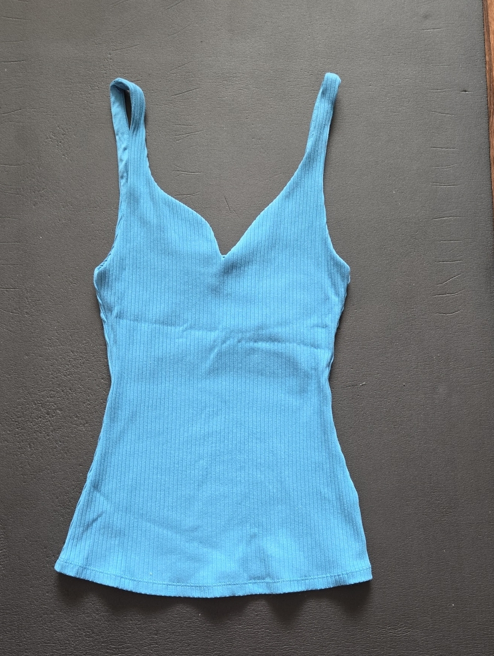 H&M Ribbed Top - Blue XS - Picture 2 of 4
